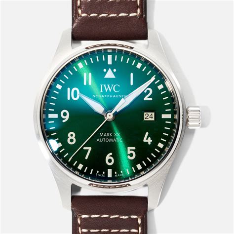 iwc automatic yellow dial|iwc pilot mark xx green.